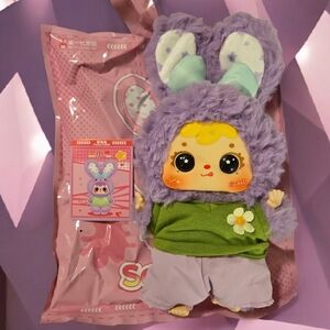 Cute 100% Samuel Purple Rainbow Rabbit Plushy Keychain- Confirmed